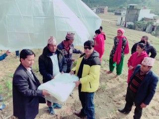 पैयुँ गाउँपालिका वडा नम्बर ४ द्वारा कृषकलाई टनेल वितरण 