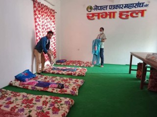 नेपाल पत्रकार महासंघ पर्वतद्वारा आइसोलेसन कक्ष निर्माण