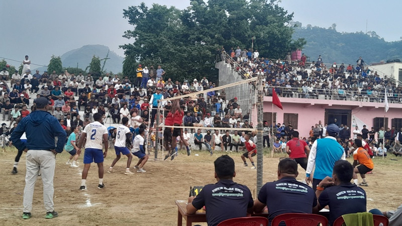 वालिङमा जारी पुरुष भलिबलमा भोलि क्वाटर फाइनलका खेल हुने 