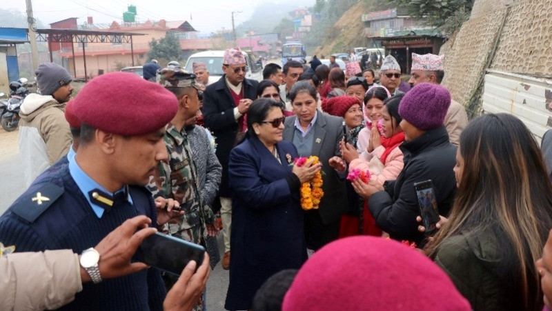 पूर्व राष्ट्रपति भण्डारीलाई वालिङमा स्वागत