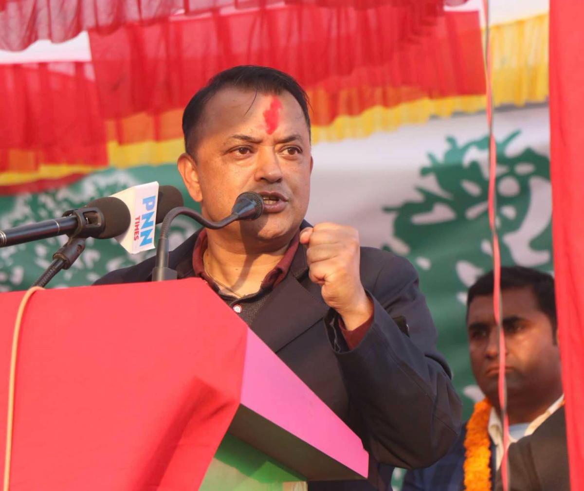 Gagan Thapa Addresses Gathering in Paiyun Parbat