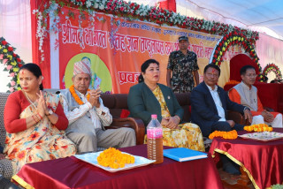 वालिङमा धार्मिक अनुष्ठान शुभारम्भ, वक्ताद्वारा पार्टीगत कार्यक्रमको झल्को